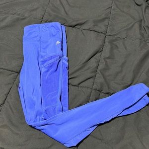 Fabletics leggings- size XXS/ 0-2 royal blue with pockets 7/8